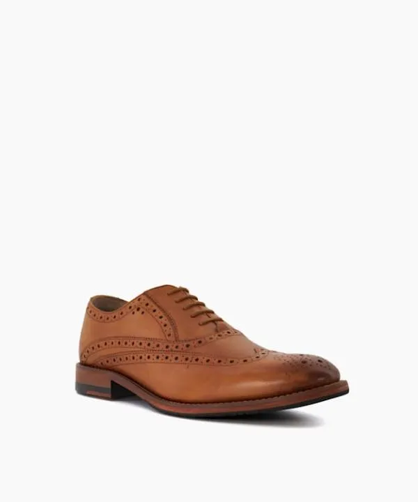Dune London Smart Shoes Ledwell Tan AntiquedLeather Oxford Shoes Dune London Brown 8211 Men
