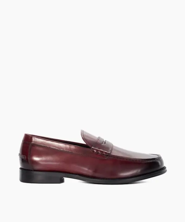 Dune London Smart Shoes Samson Bordo PennyTrim Loafers Dune London Red 8211 Men