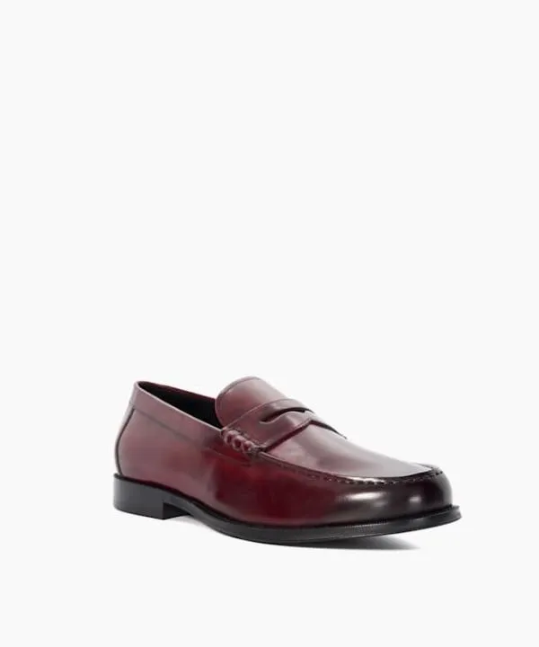 Dune London Smart Shoes Samson Bordo PennyTrim Loafers Dune London Red 8211 Men
