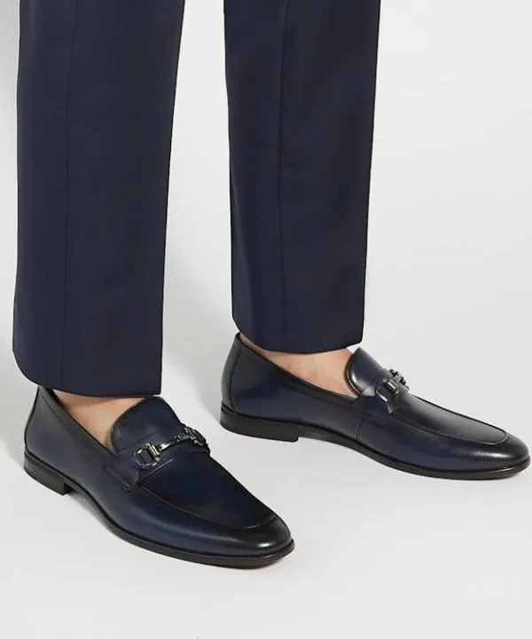 Dune London Smart Shoes Seymore Navy Leather Snaffle Loafers Dune London Blue 8211 Men Dune London Smart Shoes Seymore Navy Leather Snaffle Loafers Dune London Blue 8211 Men