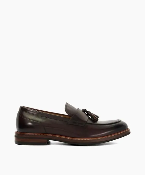 Dune London Smart Shoes Shaw Brown Tassel Detail Loafers Dune London Brown 8211 Men