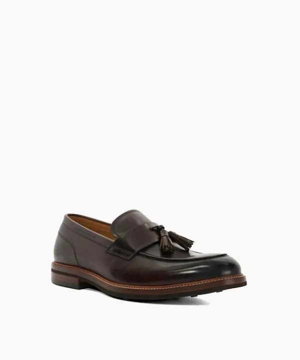 Dune London Smart Shoes Shaw Brown Tassel Detail Loafers Dune London Brown 8211 Men