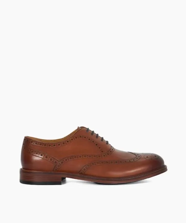 Dune London Smart Shoes Solihull Tan WideFit Brogues Dune London Brown 8211 Men