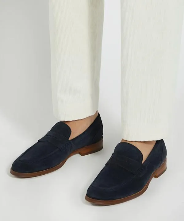 Dune London Smart Shoes Sulli Navy Smart Moccasin Loafers Dune London Blue 8211 Men