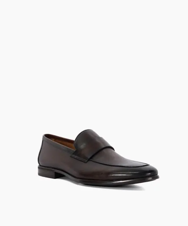 Dune London Smart Shoes Sylas Brown Leather Loafers Dune London Brown 8211 Men