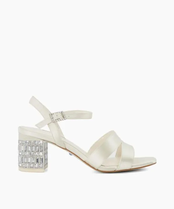 Dune London Wedding Shoes Matrimonie Ivory Jewel Embellished Block Wedding Heels Dune London White 8211 Women