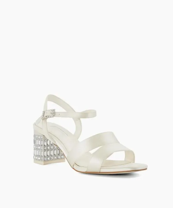 Dune London Wedding Shoes Matrimonie Ivory Jewel Embellished Block Wedding Heels Dune London White 8211 Women