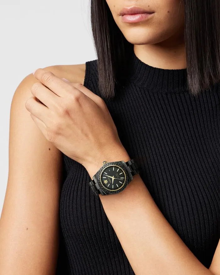 DV One Automatic Watch Black Women Versace Watches