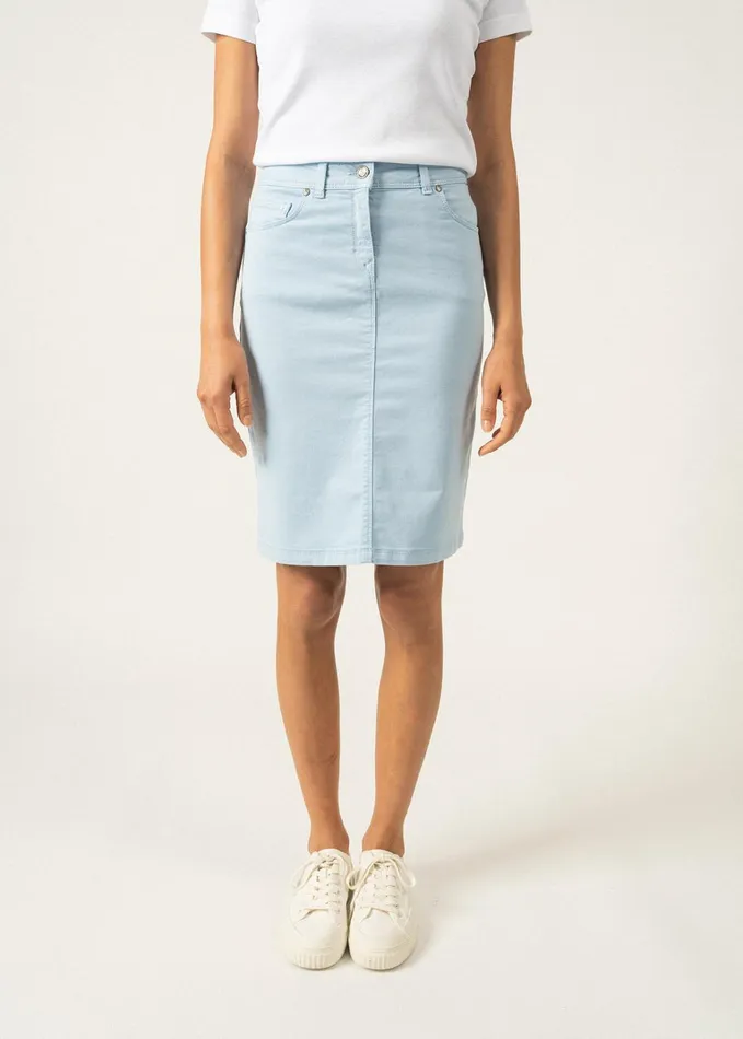 Elfy Stretch Straight Skirt In Colorful Denim Lightblue Women Saint James Dresses Skirts and Pants