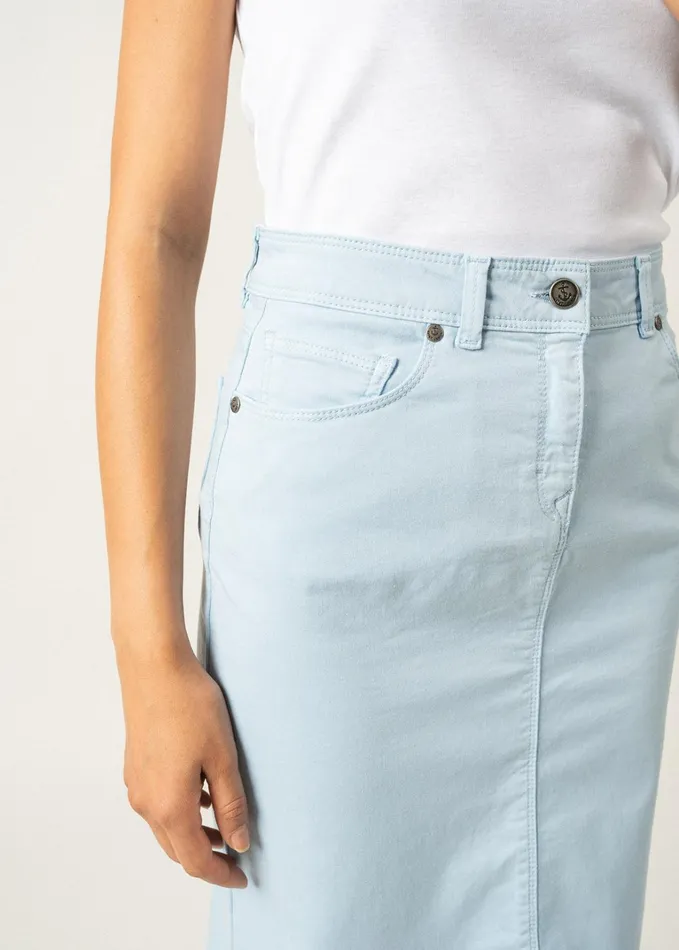 Elfy Stretch Straight Skirt In Colorful Denim Lightblue Women Saint James Dresses Skirts and Pants