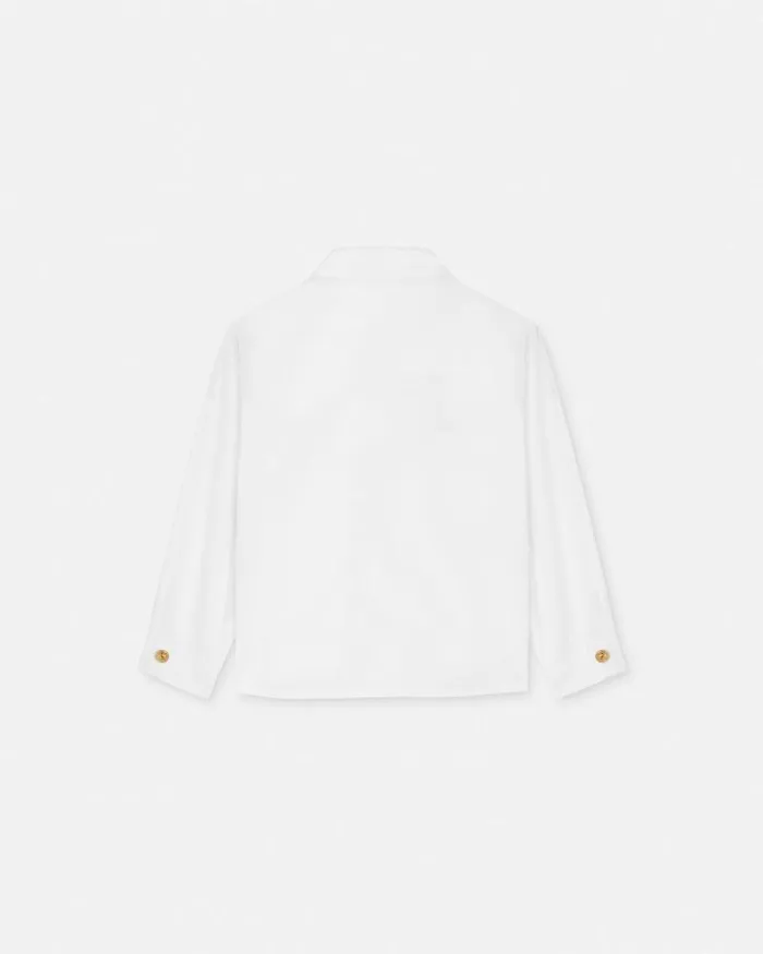 Embroidered Medusa Baby Shirt Whiteprint Children Versace Clothing