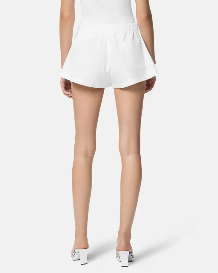 Embroidered Sangallo Boxer Shorts White Women Versace Pants and Shorts