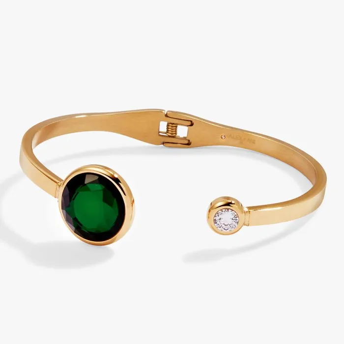Emerald Crystal Hinge Cuff Bracelet Stainless Steel Gold Women Alex And Ani Luck Prosperity Emerald Crystal Hinge Cuff Bracelet Stainless Steel Gold Women Alex And Ani Luck Prosperity