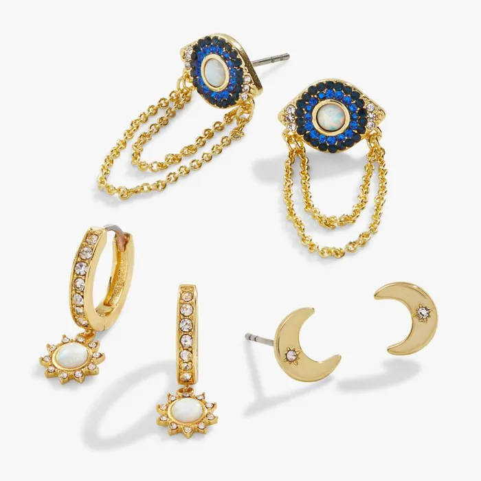 Evil Eye Celestial Earring Set Gold Women Alex And Ani Jewelry Sets