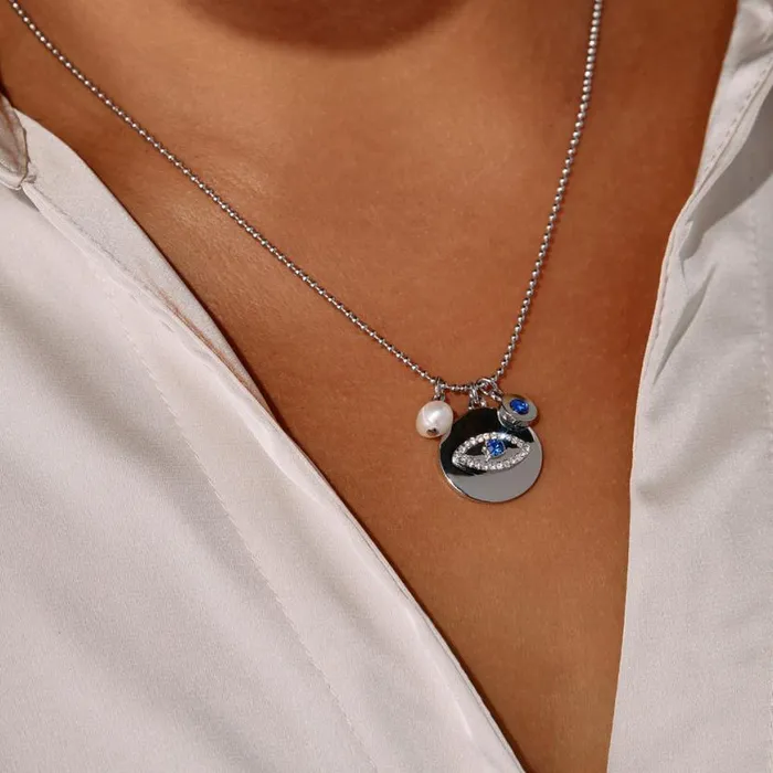Evil Eye Charm Necklace And Stud Earring Gift Set Silver Women Alex And Ani Necklaces Evil Eye Charm Necklace And Stud Earring Gift Set Silver Women Alex And Ani Necklaces