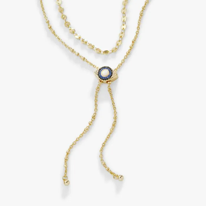 Evil Eye Layered Bolo Necklace Gold Women Alex And Ani Necklaces