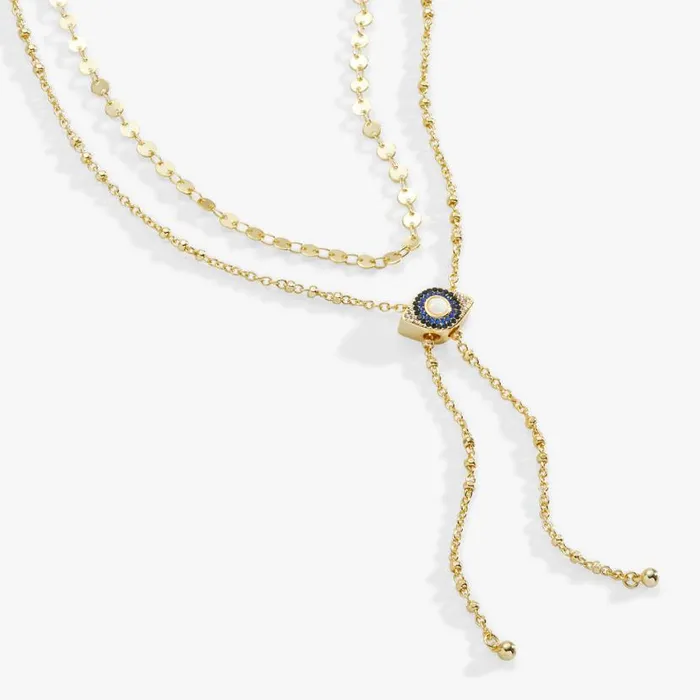 Evil Eye Layered Bolo Necklace Gold Women Alex And Ani Necklaces