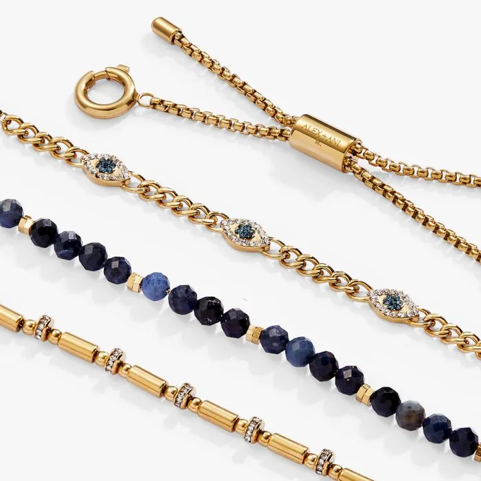 Evil Eye Stranded Bracelet Set Stainless Steel Gold Women Alex And Ani Luck Evil Eye Stranded Bracelet Set Stainless Steel Gold Women Alex And Ani Luck