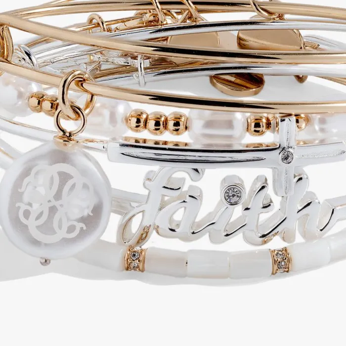 Faith Bracelets Set Of 5 Two Tone Women Alex And Ani Jewelry Sets Faith Bracelets Set Of 5 Two Tone Women Alex And Ani Jewelry Sets