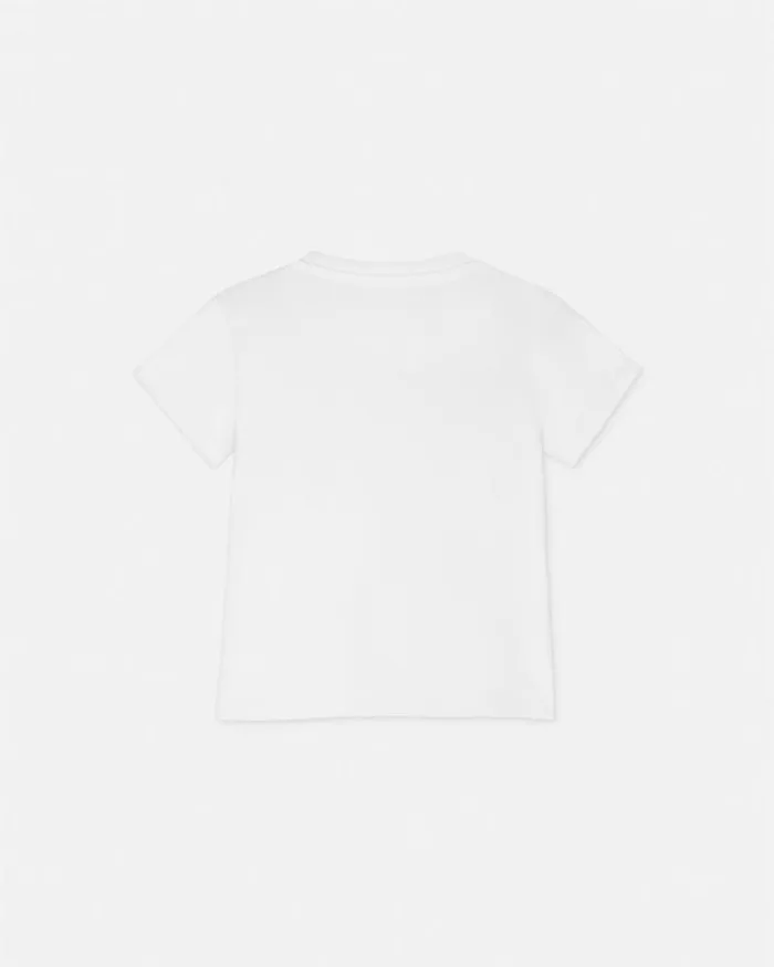 Falling Flowers Logo Baby TShirt Whiteprint Children Versace Clothing