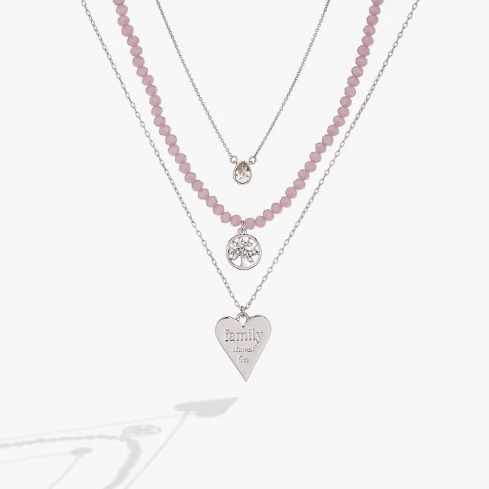 Family Layered Necklace Set Silver Women Alex And Ani Jewelry Sets