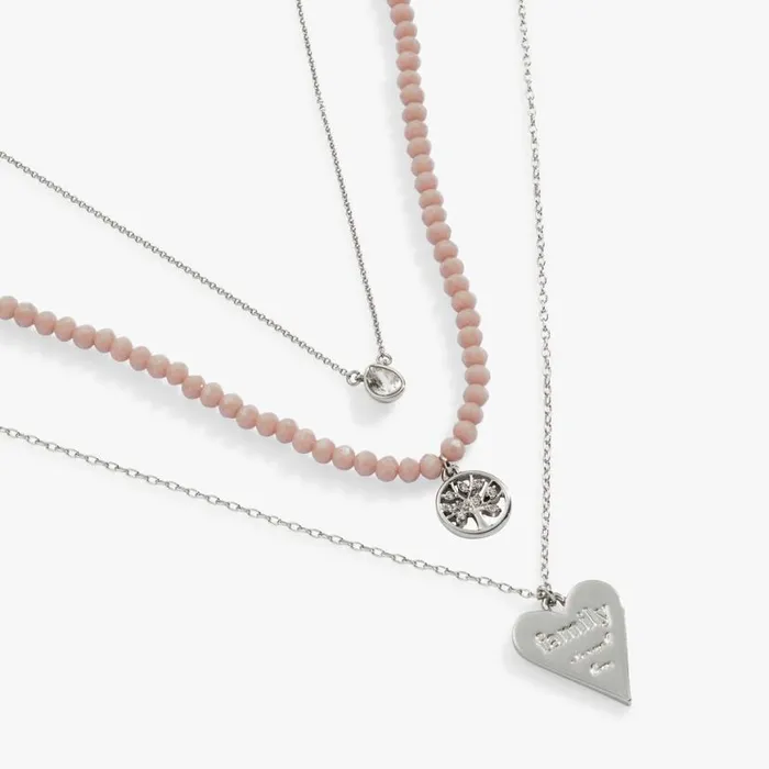 Family Layered Necklace Set Silver Women Alex And Ani Thank You