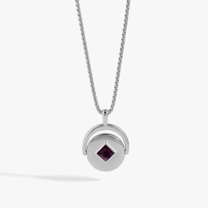 February Birthstone And Flower Flip Charm Necklace Stainless Steel Gold Women Alex And Ani Birthday February Birthstone And Flower Flip Charm Necklace Stainless Steel Gold Women Alex And Ani Birthday
