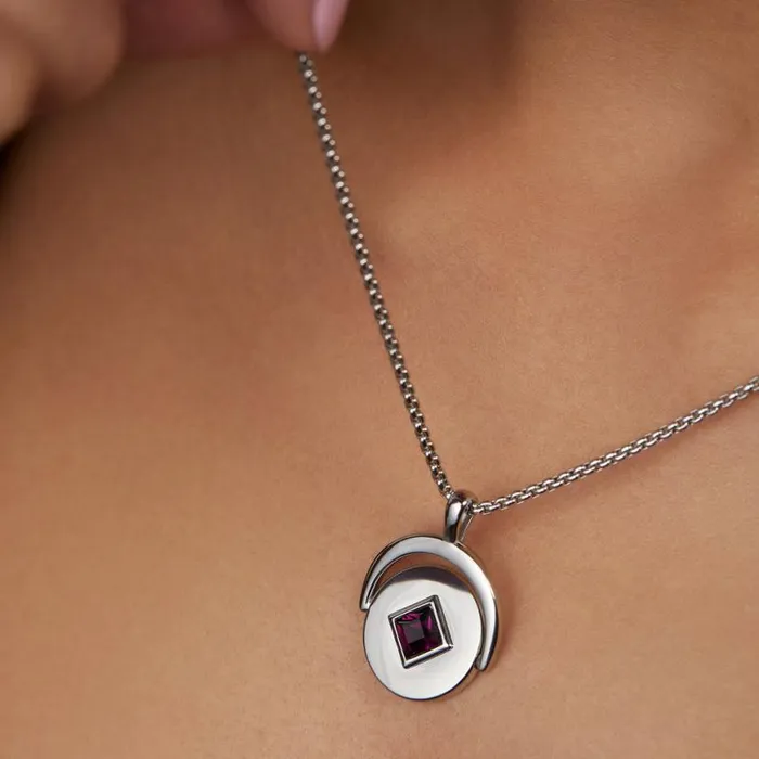 February Birthstone And Flower Flip Charm Necklace Stainless Steel Gold Women Alex And Ani Birthday February Birthstone And Flower Flip Charm Necklace Stainless Steel Gold Women Alex And Ani Birthday