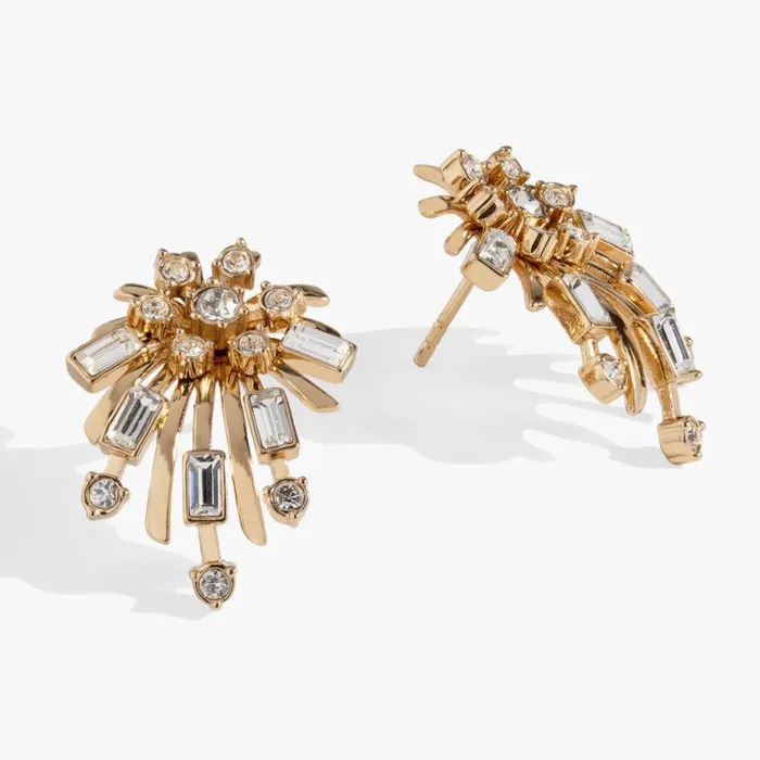 Festive Sparkle Stud Earrings Gold Women Alex And Ani Earrings