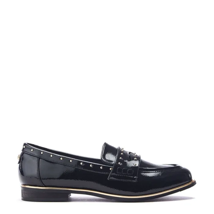 Flat And Ballerina Shoes Women Moda In Pelle Favor Black Patent