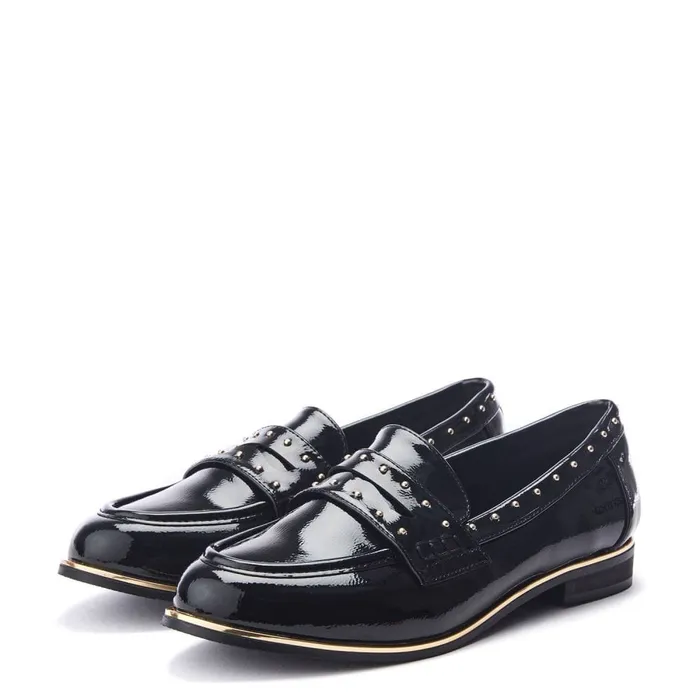 Flat And Ballerina Shoes Women Moda In Pelle Favor Black Patent