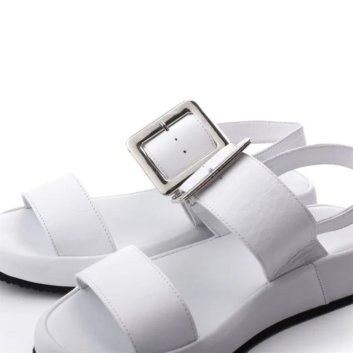 Flatform Sandals Women Moda In Pelle Bsoleful BForce White Leather