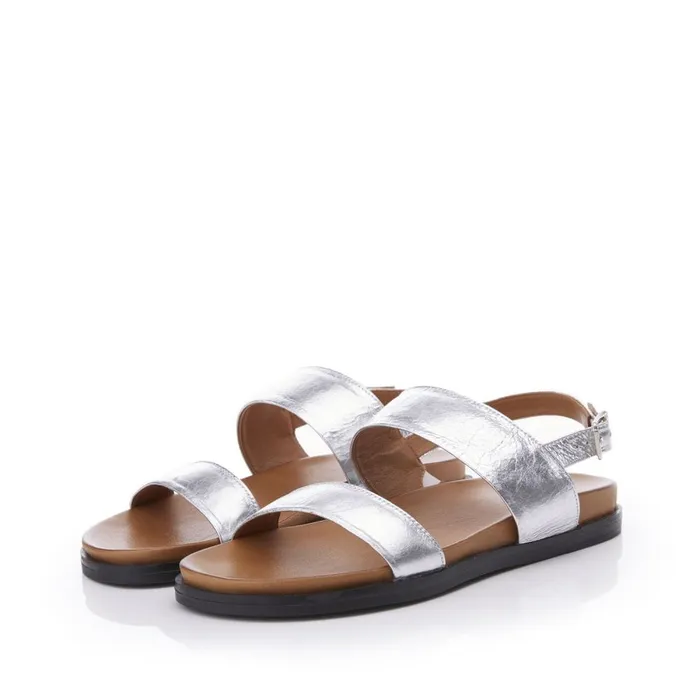 Flatform Sandals Women Moda In Pelle Bsoleful BJune Silver Leather