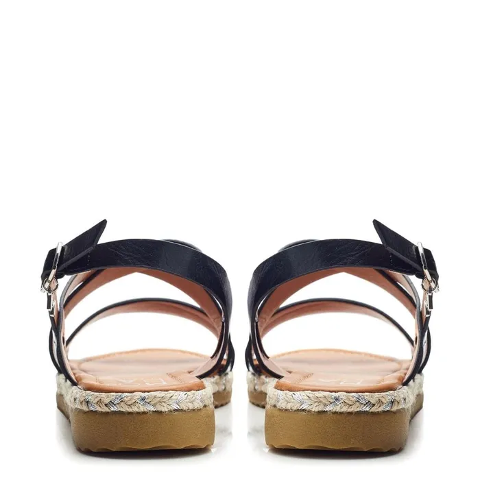 Flatform Sandals Women Moda In Pelle Neyma Black Porvair