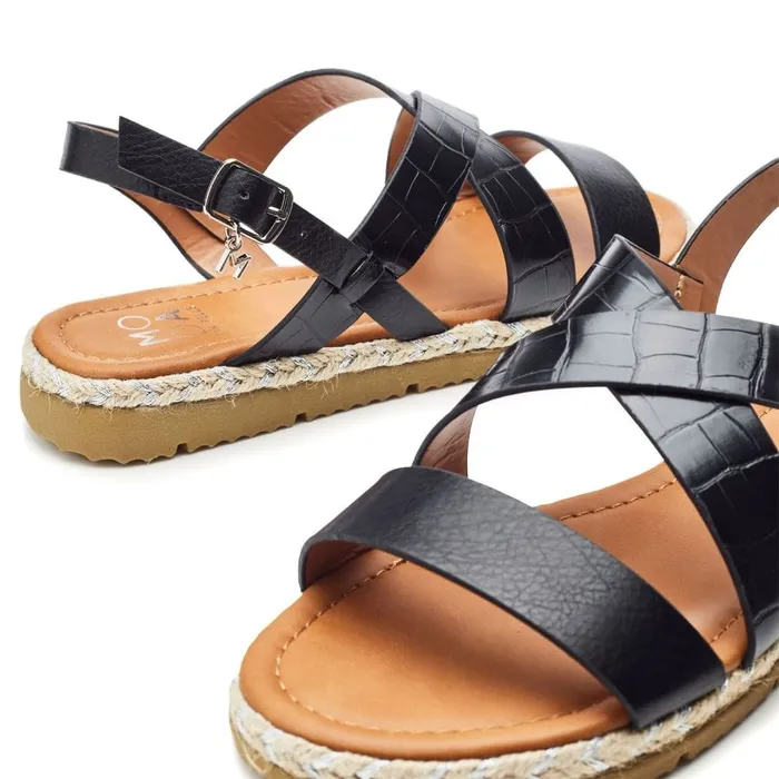 Flatform Sandals Women Moda In Pelle Neyma Black Porvair