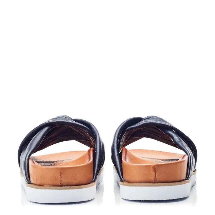 Flatform Sandals Women Moda In Pelle Norrina Navy Leather