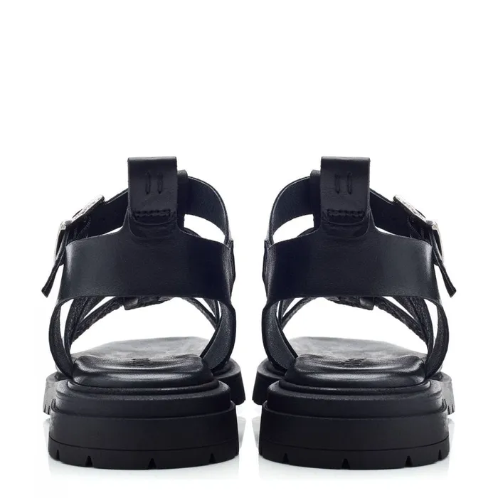 Flatform Sandals Women Moda In Pelle Shoon Sh Inshore Black Leather