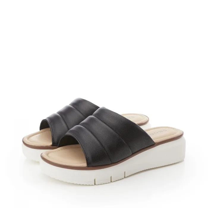 Flatform Sandals Women Moda In Pelle Shoon Sharay Black Leather
