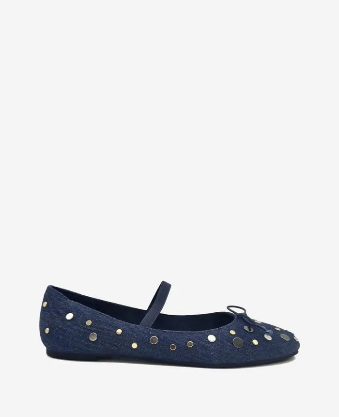 Flats and Loafers Women Kenneth Cole Myra Stud Ballet Flat Denim