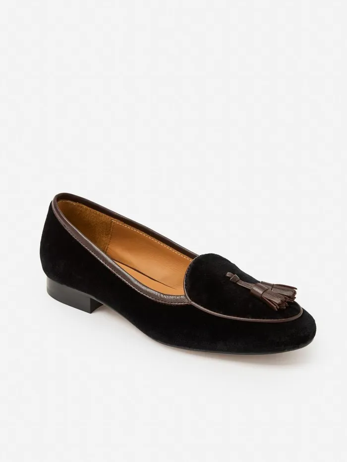 Flats Women JMcLaughlin Cecily Velvet Loafers Black
