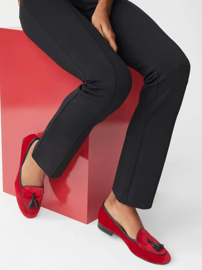 Flats Women JMcLaughlin Cecily Velvet Loafers Red