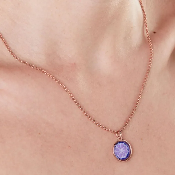 Flower Healing Love Necklace Shiny Rose Gold Women Alex And Ani Love