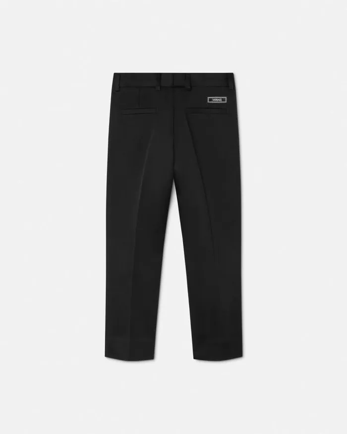 Formal Gabardine Kids Pants Black Children Versace Clothing