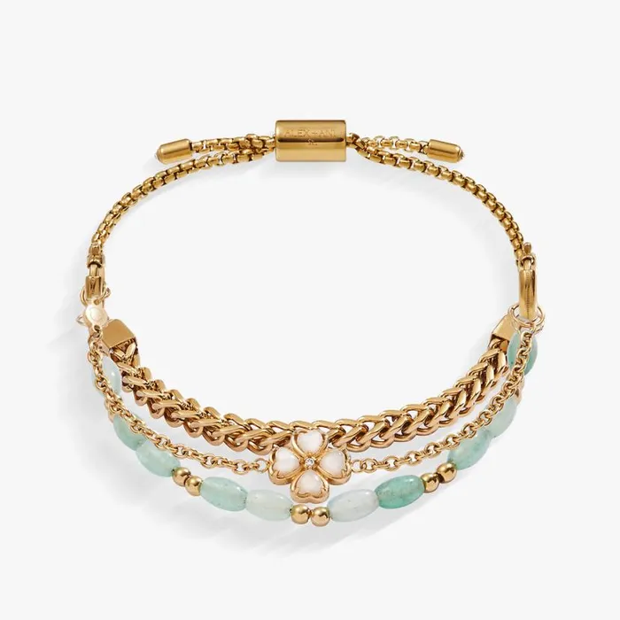 FourLeaf Clover Stranded Bracelet Set Stainless Steel Gold Women Alex And Ani Bracelets FourLeaf Clover Stranded Bracelet Set Stainless Steel Gold Women Alex And Ani Bracelets