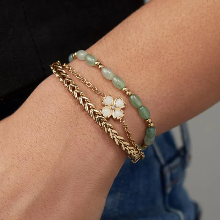 FourLeaf Clover Stranded Bracelet Set Stainless Steel Gold Women Alex And Ani Fine Jewelry FourLeaf Clover Stranded Bracelet Set Stainless Steel Gold Women Alex And Ani Fine Jewelry