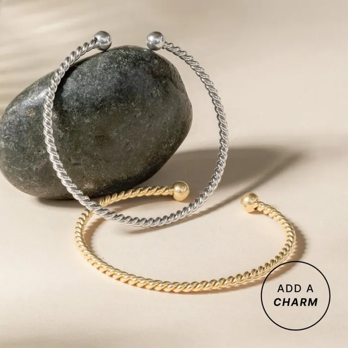 French Rope Charm Bracelet Cuff Stainless Steel Silver Women Alex And Ani Chain Or Bracelet Charm Bases