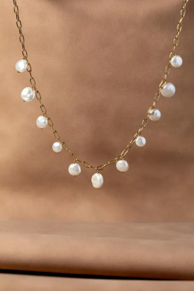 Freshwater Pearl Necklace Stainless Steel Gold Women Alex And Ani Necklaces