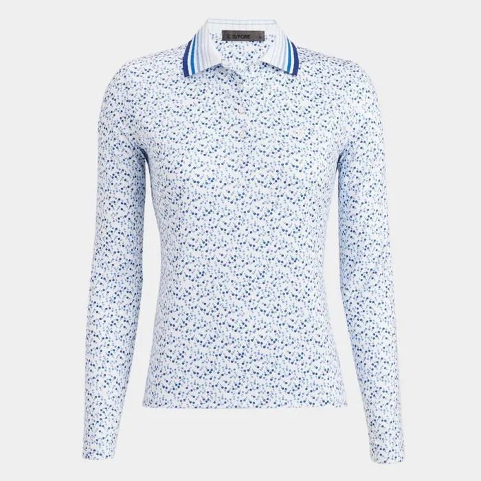 GFORE AYE POPPY TECH JERSEY LONG SLEEVE POLO Snow Women Polos and Shirts