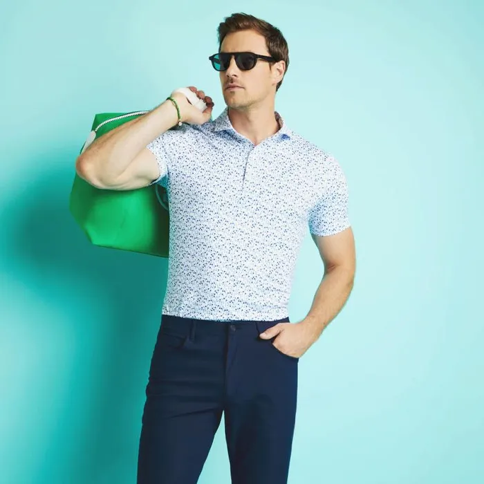 GFORE AYE POPPY TECH JERSEY MODERN SPREAD COLLAR POLO Snow Men Polos GFORE AYE POPPY TECH JERSEY MODERN SPREAD COLLAR POLO Snow Men Polos