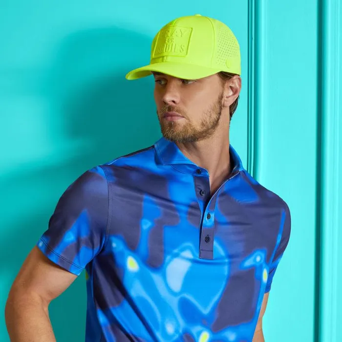 GFORE BOKEH CAMO TECH JERSEY POLO Blue Multi Men Polos GFORE BOKEH CAMO TECH JERSEY POLO Blue Multi Men Polos
